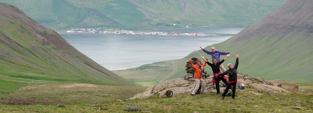 Hiking in the Westfjords near Flateyri, Iceland